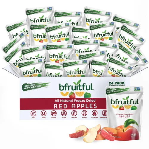 Vista 8 de bfruitful Manzana liofilizada + canela, sin azúcar añadido, paquete de bocadillos de frutas liofilizadas o para niños y adultos, bocadillos