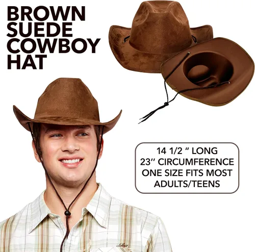 Vista 6 de Forum Novelties, sombrero de vaquero para hombre., talla única , Marrón