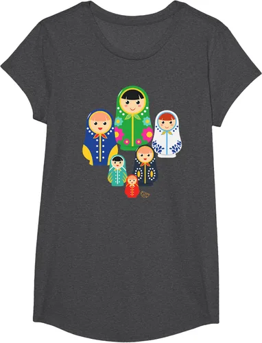 Vista 35 de Matryoshka Russian Nesting Dolls, Rusia - Camiseta de regalo, Azul / Patchwork, S