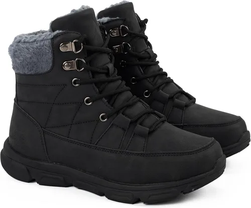 Vista 7 de UPSOLO Botas de senderismo de nieve para mujer, impermeables, aisladas, ligeras, botines al tobillo