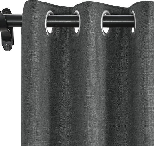 Vista 12 de Fcosie Cortinas opacas de lino 100 % opacas de 50 pulgadas de ancho x 63 pulgadas de largo, paneles de cortina con ojales para sala de estar