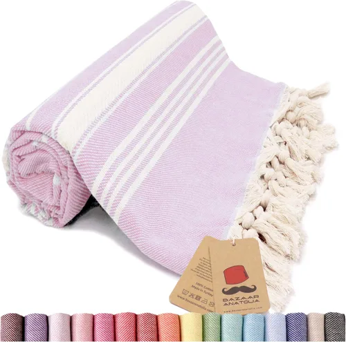 Vista 18 de Toalla de baño turca, 100% algodón, 71 x 39 pulgadas, beige arpa