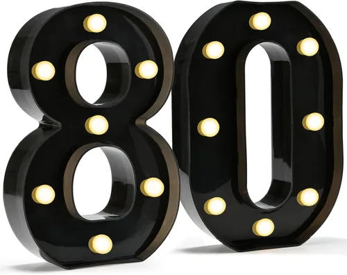 Vista 51 de Pooqla - Números iluminados negros, decoraciones de cumpleaños 50 para hombres Number 50