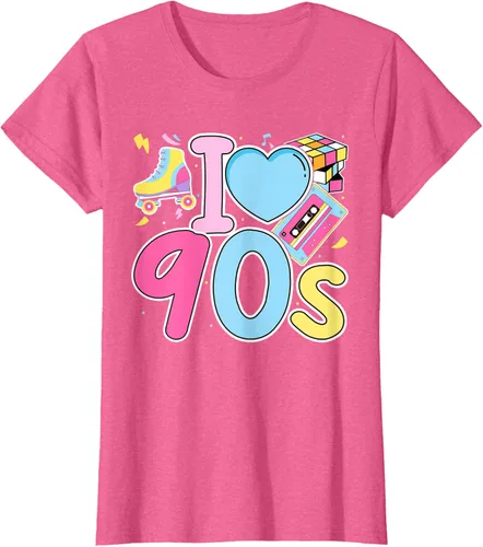 Vista 72 de I Love 90's Retro Style Nostalgia Vibe Funny 1990's Party T-Shirt Negro