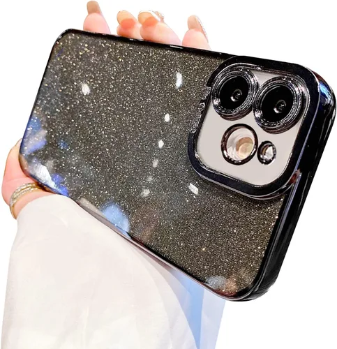Vista 26 de Funda compatible con iPhone 11 Pro con purpurina, de lujo, linda, flexible, cubierta chapada, protección de cámara, a prueba de golpes, funda