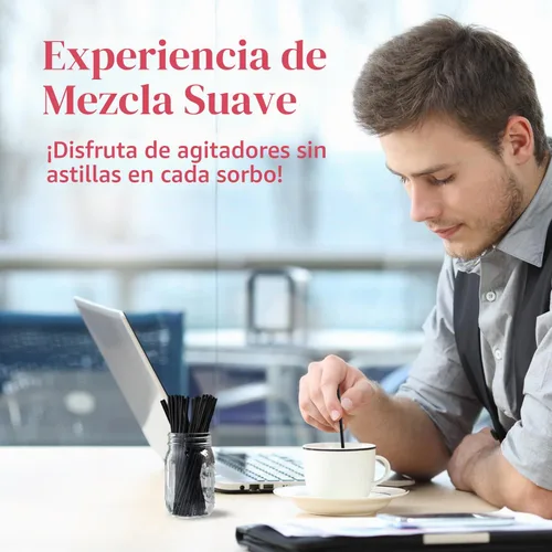 Vista 6 de Prestee Agitadores de café de plástico, 2000 unidades, 5 pulgadas, pajitas de plástico, bebidas y palitos de café, palitos de cóctel Swizzle