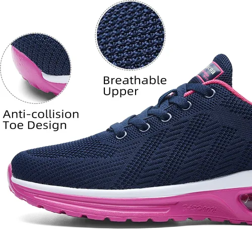 Vista 2 de Lamincoa Tenis de correr para mujer, ligeros, con cojín de aire, para caminar, tenis para mujer