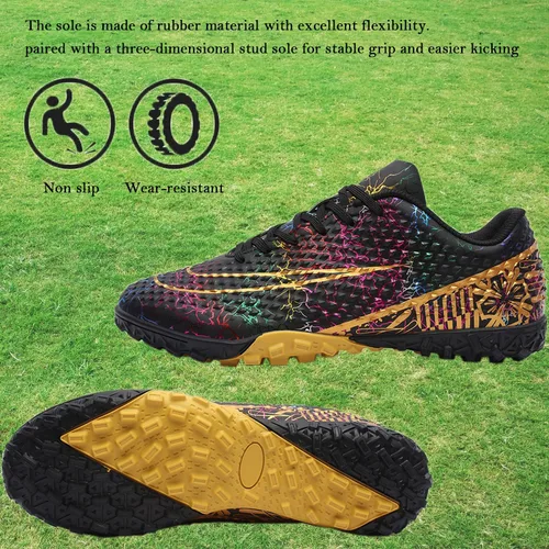 Vista 3 de WINGFAI Zapatos de fútbol para hombre, zapatos de fútbol profesionales de alta calidad, transpirables, atléticos, para exterioresinteriores, fútbol