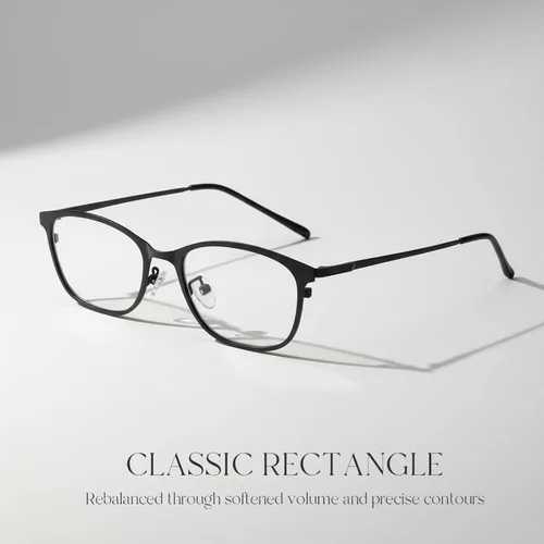 Vista 6 de IGnaef Gafas retro rectangulares Bayonetta con bloqueo de luz azul para mujeres, estilo oficina-sirena, transparente, IF6233 negro (A01 Black)