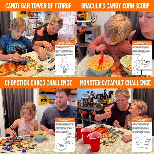 Vista 4 de Funwares Edición Espeluznante de Halloween, 100 Minutos de Juegos Divertidos - Minute to Win It Fiesta Familiar y de Viaje para Niños y Adultos