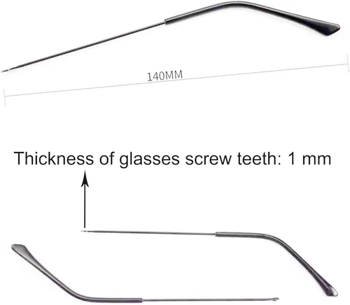 Vista 2 de 1 par de brazos de marco de metal para patillas de repuesto para gafas, gris