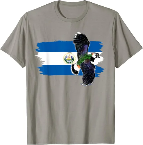 Vista 31 de Camiseta con la bandera de El Salvador, mapa de El Salvador, camiseta de Salvador para mujer, Negro