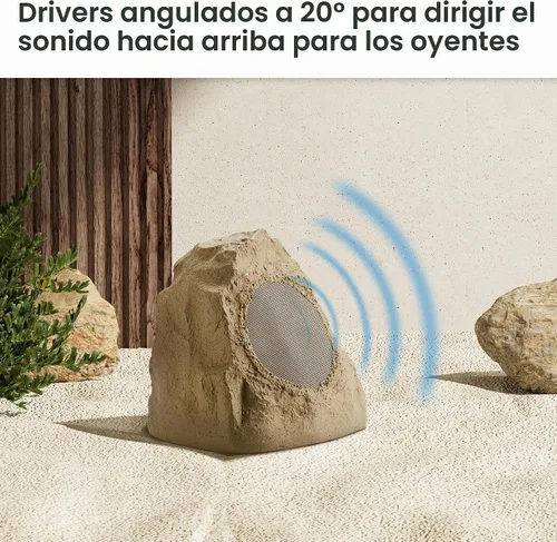 Vista 4 de Theater Solutions 2R4S - Juego de 2 altavoces de piedra arenisca para exteriores, patio, piscina, spa