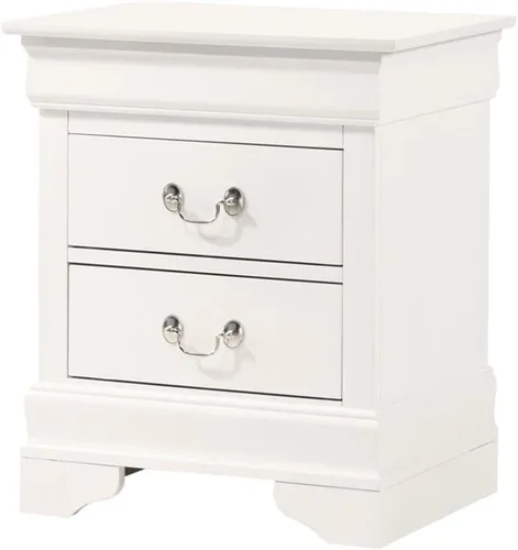 Vista 12 de Glory Furniture Louis Phillipe - Mesita de noche con 2 cajones, color negro