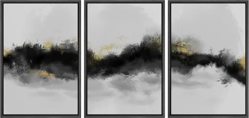 Vista 29 de NWT Lienzo enmarcado para pared, juego de arte en acuarela pastel, bosque de montaña oscura, naturaleza silvestre, ilustraciones de arte moderno