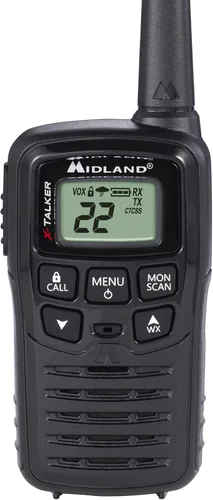 Vista 5 de Midland T10 - Walkie Talkie FRS de 22 canales, radio bidireccional de hasta 20 millas, color negro (paquete de 4)