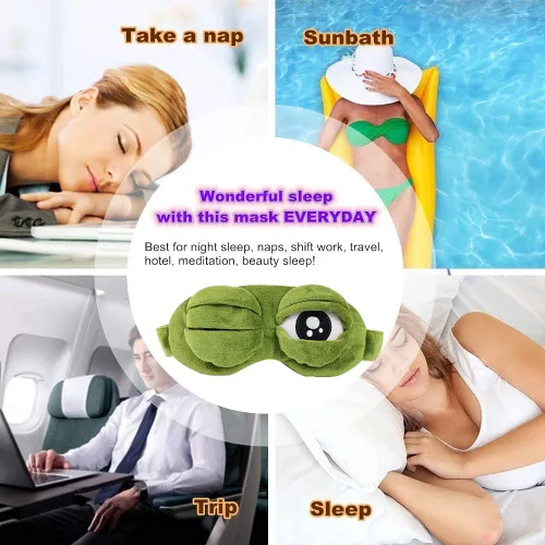 Vista 6 de Máscaras para dormir para mujeres, lindas ranas divertidas para adultos y niños, divertidas con ojos abiertos, antifaz para dormir