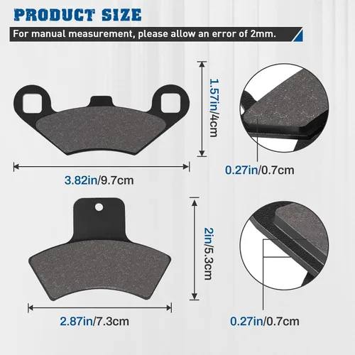 Vista 3 de Pastillas de Freno Delanteras y Traseras para polaris Sportsman 500 400 4x4 HO Scrambler 400 Trail Blazer 250 Xplorer 400 250 Magnum 325 500 Trail