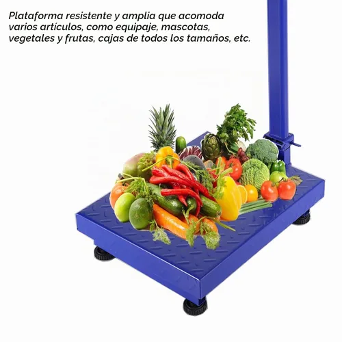 Vista 5 de TUFFIOM Báscula electrónica de plataforma digital de 661 libras, básculas de piso plegables azules resistentes, pantalla LCD de alta definición