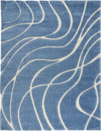 Vista 86 de Safavieh Florida Shag Collection - Alfombra de área de 2 x 3 pies, color crema/beige, diseño geométrico, felpa de 1.2 pulgadas de grosor, ideal