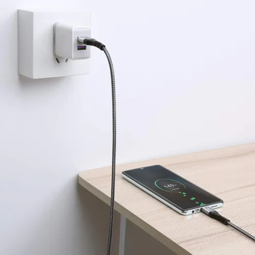 Vista 4 de Fasgear Huawei Supercharge - Cable USB-C de 88 W, negro, 6 pies Carga rápida 6A, nailon trenzado, para Huawei Mate 60 Pro, P60 Pro, Pura 70, Mate