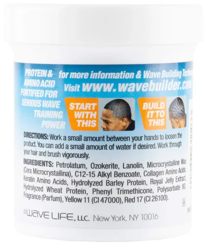 Vista 3 de WaveBuilder Pomada formadora de ondas profundas Fórmula original construye, crea, sujeta, define las ondas del cabello, 3 onzas