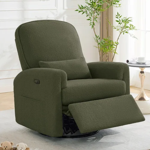 Vista 11 de Sillón reclinable giratorio con reposacabezas ajustable, sillón reclinable Gris