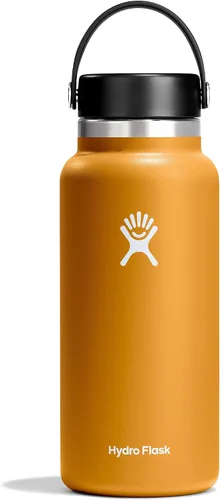 Vista 42 de Hydro Flask Botella de agua – Acero inoxidable aislado – Tapa flexible de boca ancha, antiderrames, a prueba de fugas y recargable en agave de 20