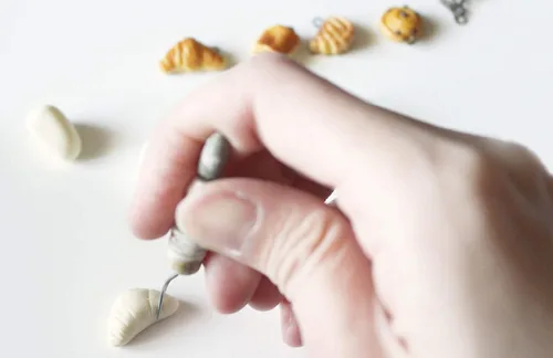 Vista 6 de Croissant Bread Dangle Earrings For Women Teens Girls French Paris Handmade GiftsLa Nostalgie Jewelry
