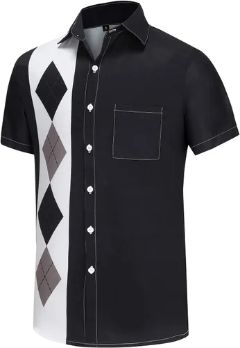 Vista 174 de KYKU - Camisa hawaiana funky para hombre, ropa tropical para vacaciones en Palm Beach
