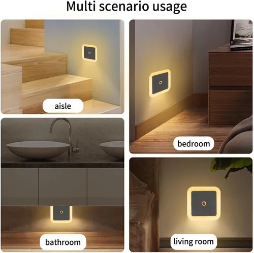 Vista 5 de Las luces nocturnas se enchufan a la pared, sensor de atardecer a amanecer con encendido y apagado automático luz nocturna para dormitorio, baño