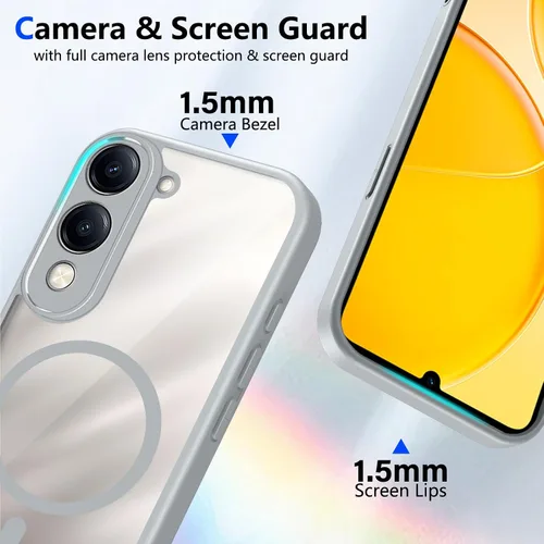Vista 254 de Funda magnética transparente compatible con Xiaomi 17T, color negro 2 en 1 PC + TPU cubierta de teléfono a prueba de golpes, carcasa protectora