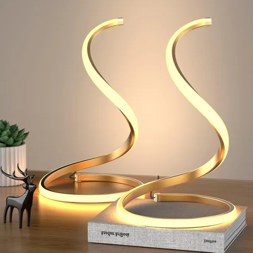 Vista 6 de NUÜR Juego de 2 lámparas de mesa LED, lámparas de mesa plateadas, lámpara de mesa de noche, control táctil, regulable continuo, lámpara de mesa