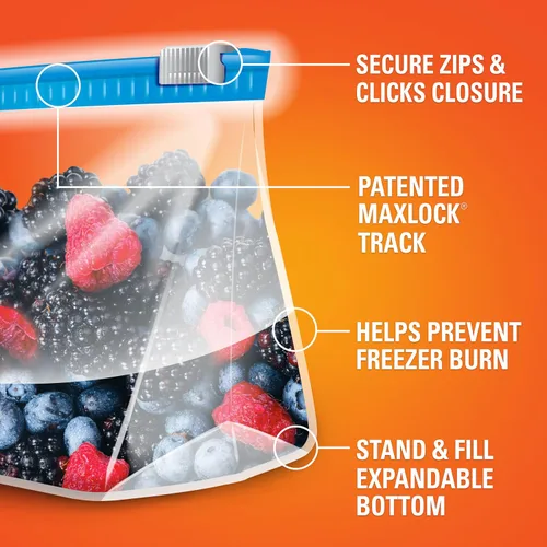 Vista 4 de Hefty Slider - Bolsas de almacenamiento para cocina, cuarto de galón, 15