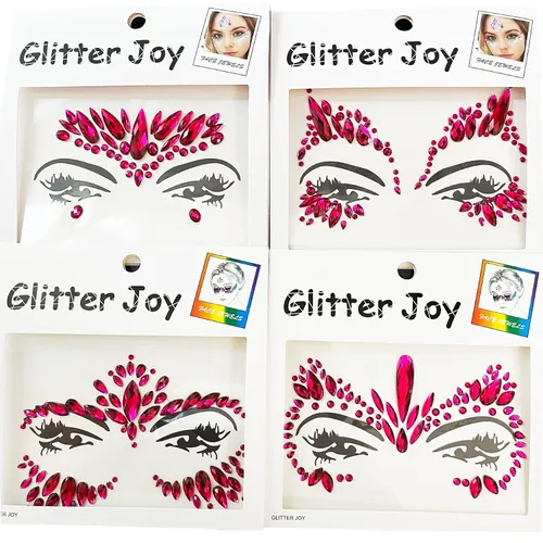 Vista 9 de Gemas faciales, calcomanías de tatuaje de joyas faciales para festivales, gemas faciales adhesivas, piedras preciosas corporales, tatuajes faciales
