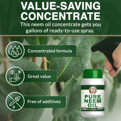 Vista 3 de Aceite de Neem Puro de Nani's para Plantas Concentrado - Diluir para Usar como Spray de Aceite de Neem Orgánico para Plantas, Uso Exterior e