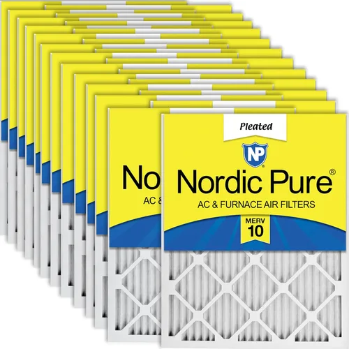 Vista 21 de Nordic Pure 20x20x1 (Tamaño real: 19 1/2 x 19 1/2 x 3/4) Filtros de aire para caldera/aire acondicionado Poly Green MERV 6 – Reduce el polvo