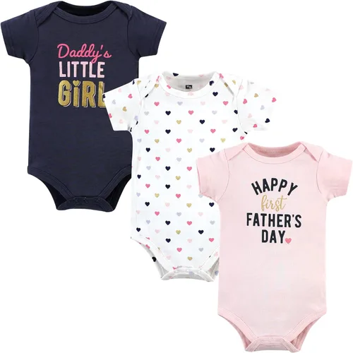 Vista 43 de Hudson Baby baby-girls Cotton Bodysuits 3-pack