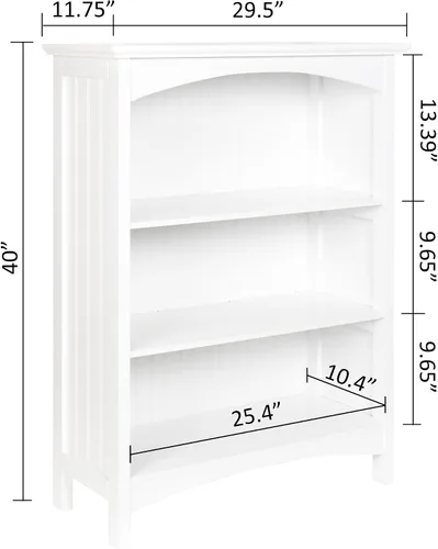 Vista 3 de eHemco Estantería de 3 niveles con 2 soportes arqueados, 40 pulgadas, cereza