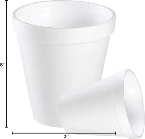 Vista 8 de Pantryware Essentials Vasos desechables de espuma blanca de 8 onzas, paquete de 50 unidades. Vasos desechables de espuma para bebidas