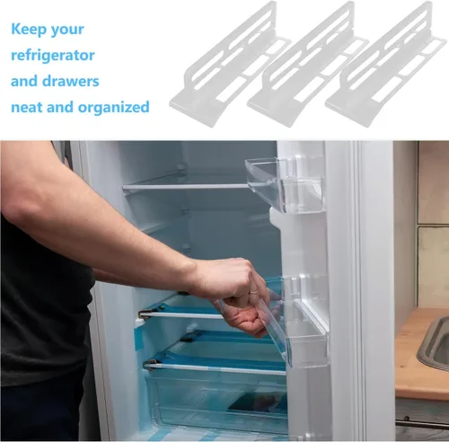Vista 8 de Divisor de puerta lateral ajustable para refrigerador de 10.23 x 3.22 x 3.07 pulgadas, tablero de partición de alimentos para almacenamiento