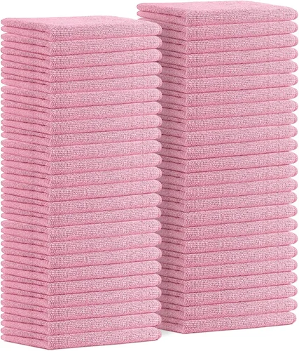 Vista 22 de Avalon Towels Paños de limpieza de microfibra (paquete de 48) – Tamaño 16 x 16 pulgadas, trapos de limpieza altamente absorbentes, sin pelusa Negro