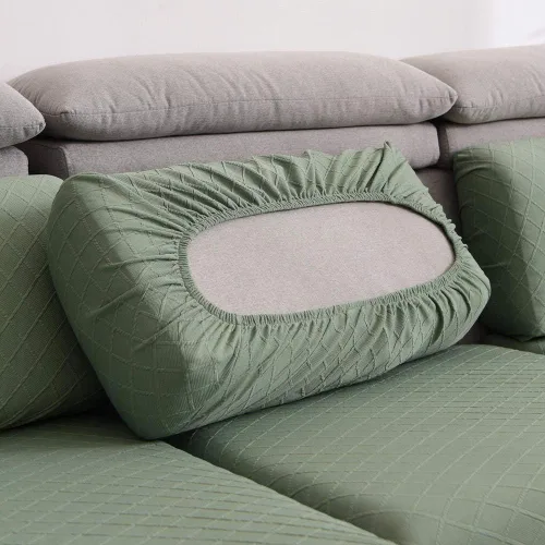 Vista 14 de Protege el cojín del sofá, funda de asiento de silla/sofá biplaza, protectores de cojín de alta elasticidad, poliéster y elastano, protege el cojín