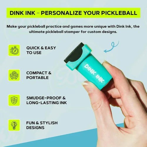 Vista 2 de Dink Ink Sello de Pickleball – Manera Divertida de Marcar tus Pelotas de Pickleball Gran Regalo para los Amantes del Pickleball Fácil de Usar