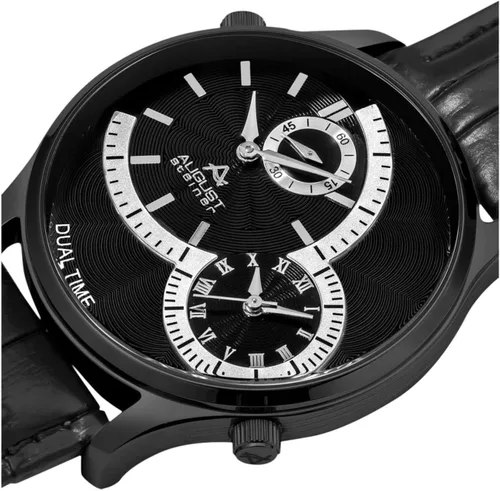 Vista 2 de August Steiner Reloj negro con esfera de hora dual AS8010BK para hombre, Negro -, Movimiento de cuarzo