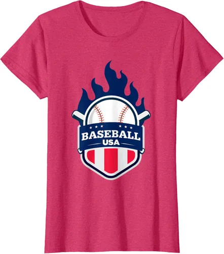 Vista 9 de Baseball USA Support the Team Shirt - Camiseta con la bandera de Estados Unidos, Blanco, S