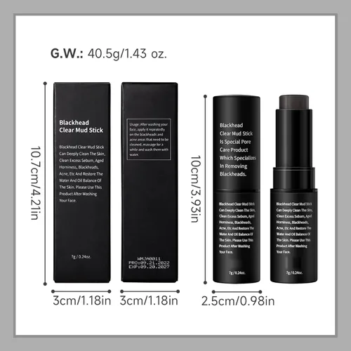 Vista 7 de Barra de barro transparente de carbón de bambú para cara, exfoliante facial elimina puntos negros, control de aceite con extracto de carbón