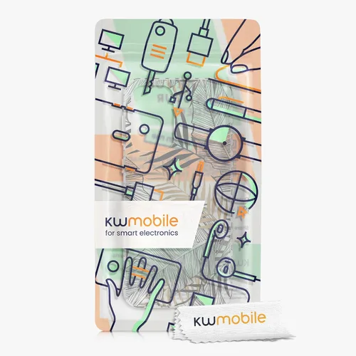 Vista 7 de kwmobile Funda compatible con Samsung Galaxy A33 5G - Funda transparente con diseño de TPU suave - Hojas de palma oro/gris/transparente