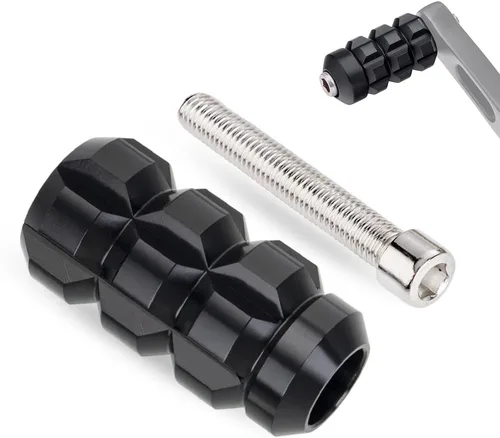 Vista 8 de Clavija de Cambio Palanca de Cambio de Motocicleta CNC Billet Negra Reposapiés Compatible con Harley Dyna Sportster Softail Street Road Glide Negro-a