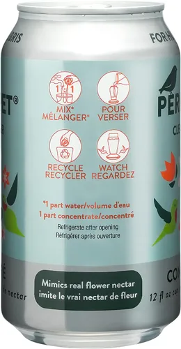 Vista 7 de Perky-Pet Concentrado líquido de néctar de colibrí transparente en lata de aluminio reciclable, 4 latas, 12 onzas cada una, hace 96 onzas en total
